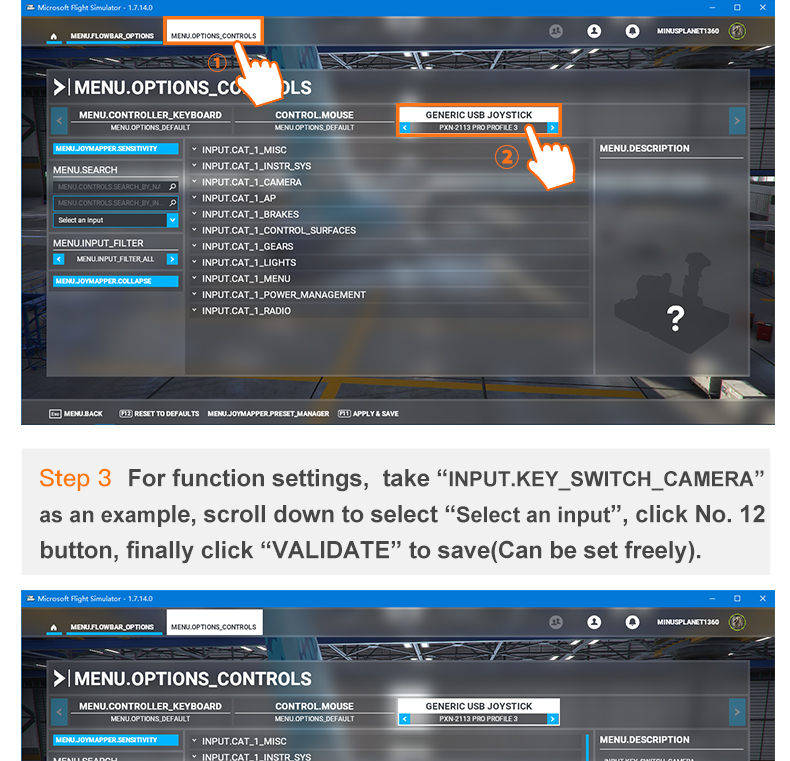 PXN-2113 set up in Microsoft Flight Simulation