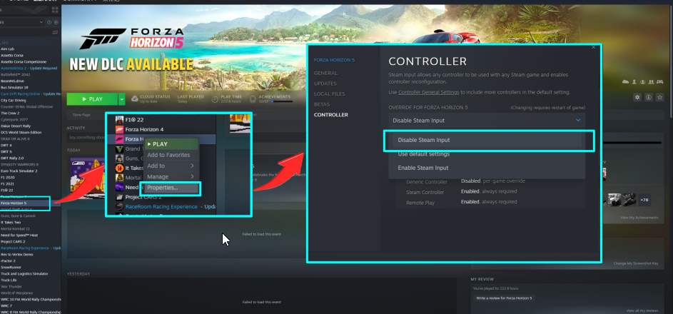 Disable Steam Input