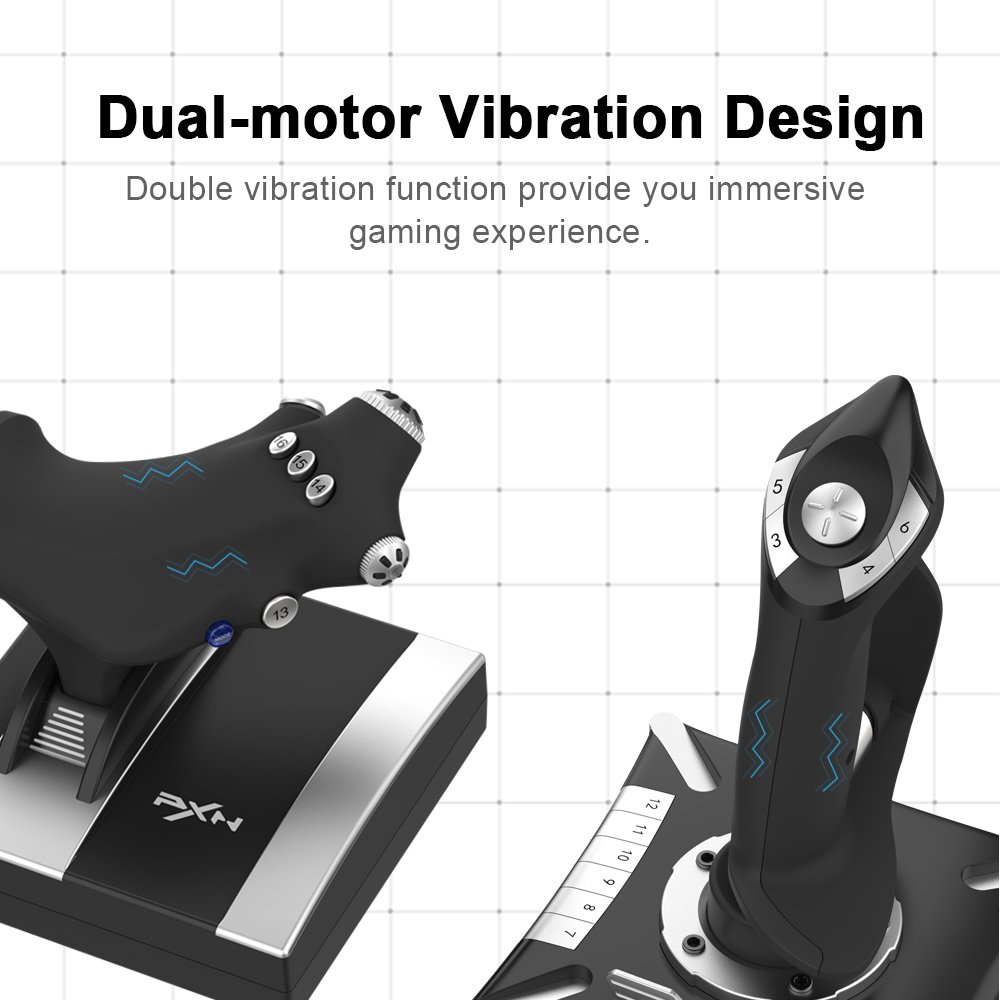 Flight Stick-mando de PXN-2119PRO para videojuegos, controlador de doble  vibración para PC/PS4/XBOX, Microsoft Flight Simulator 2022