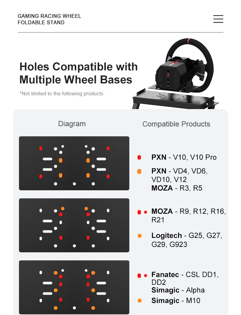 Foldable Racing Wheel Stand