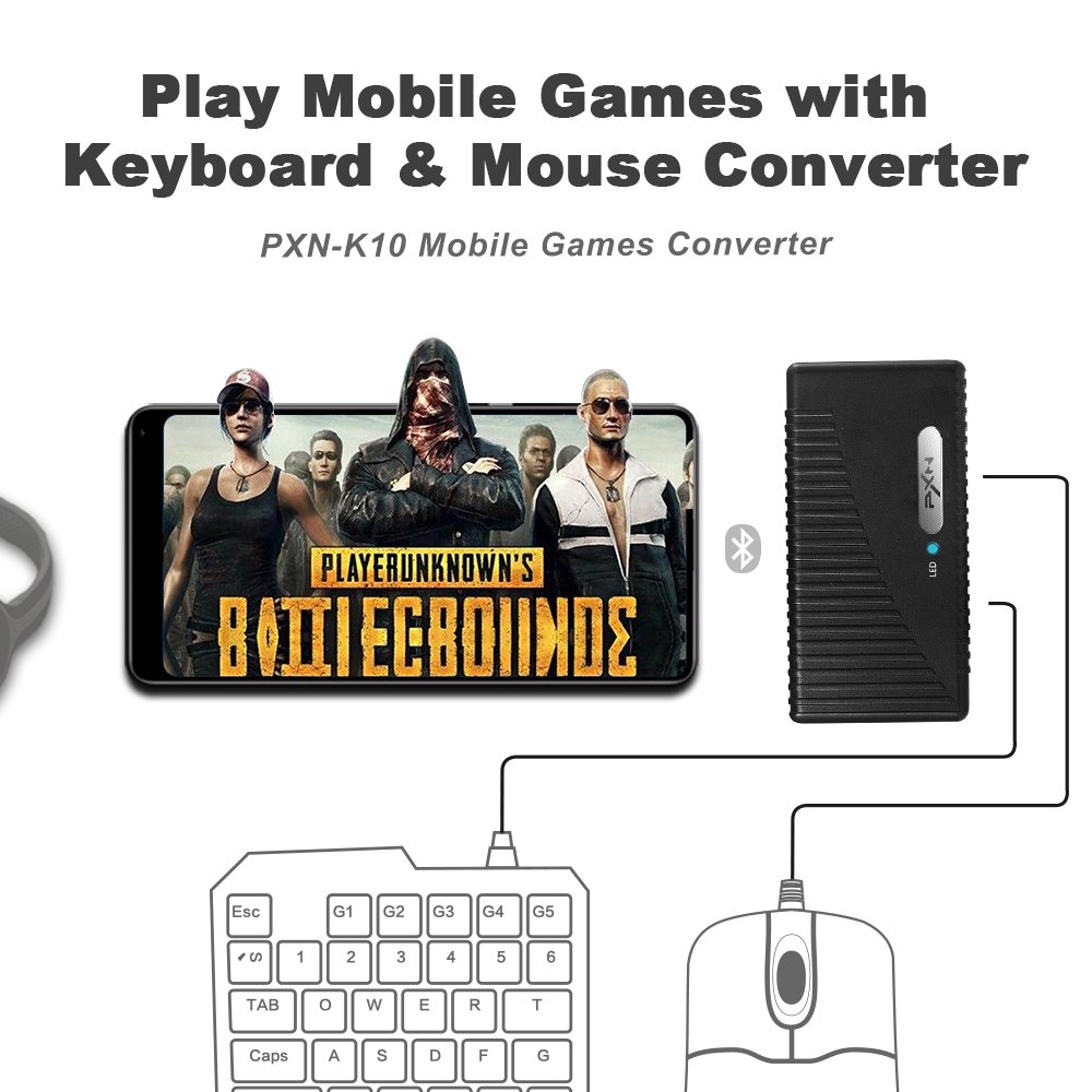 play mobile games with keyboard & mouse converter