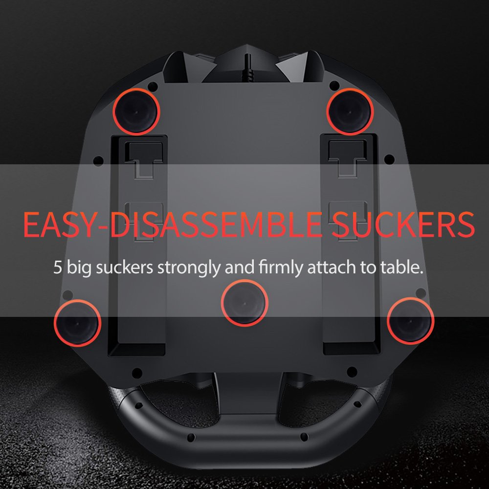 easy-disassemble suckers, 5 big suckers strongly and firmly attach to table.