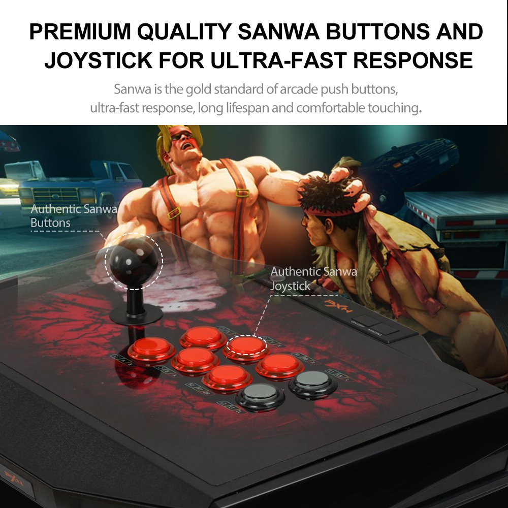 premium quality sanwa buttons and joystick for ultra-fast response