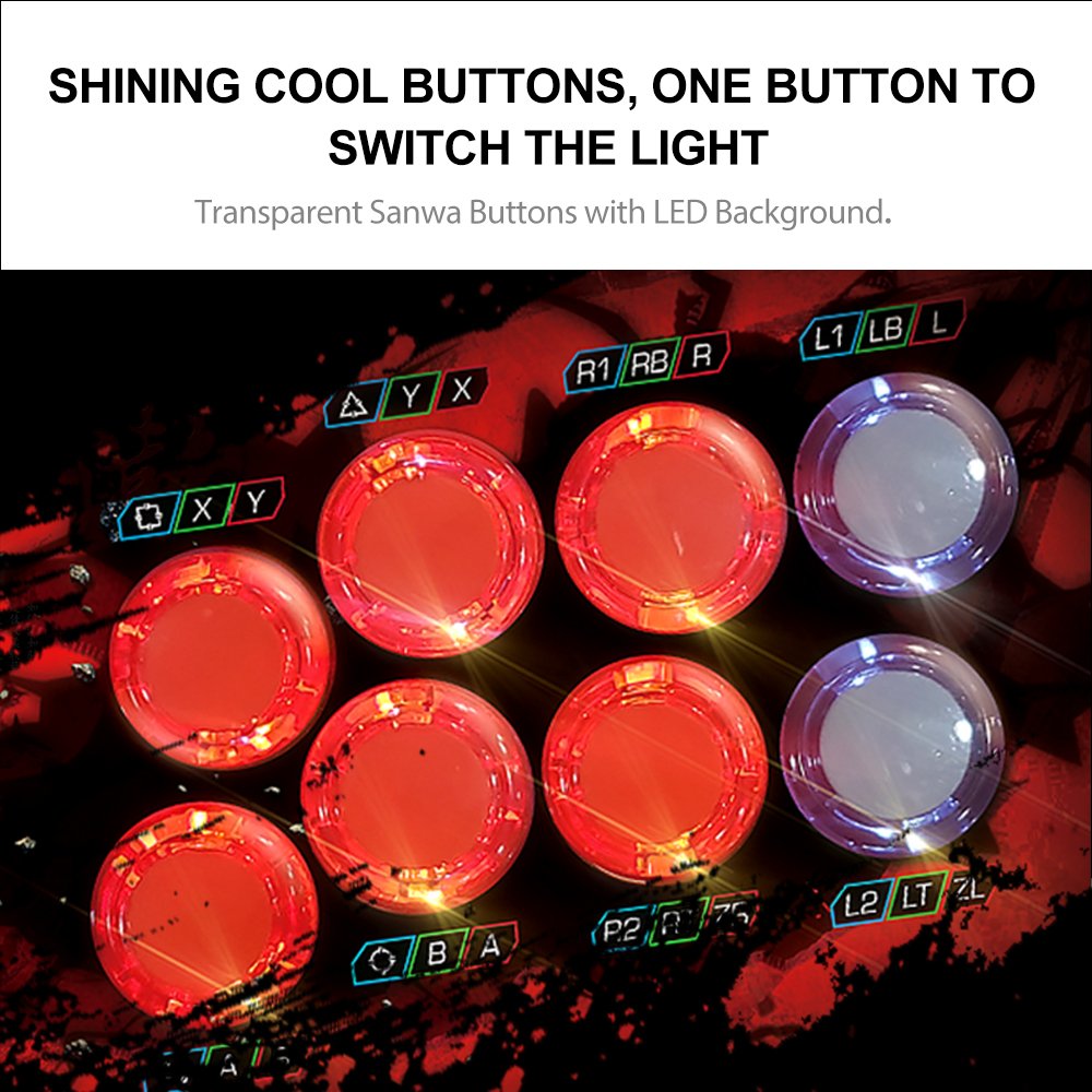 shining cool buttons, one button to switch the ligth