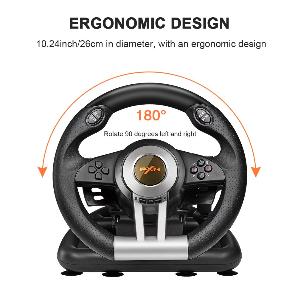 Logitech Wheel For Ps4pxn V9 Racing Wheel For Ps4/ps5/xbox - 900°  Rotation, Wired Gaming Steering Wheel With Pedals