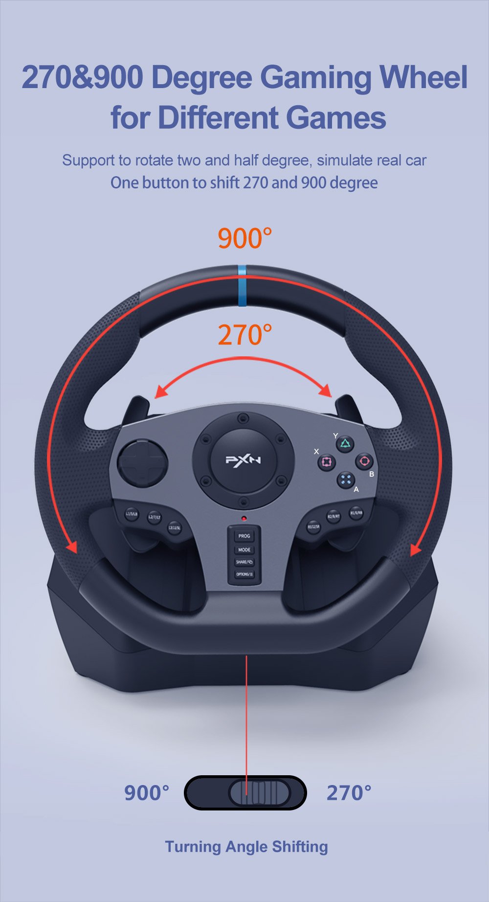 PXN-V9  PXN Racing Wheel, Game Controller, Arcade Stick for Xbox One, PS4  Switch, PC