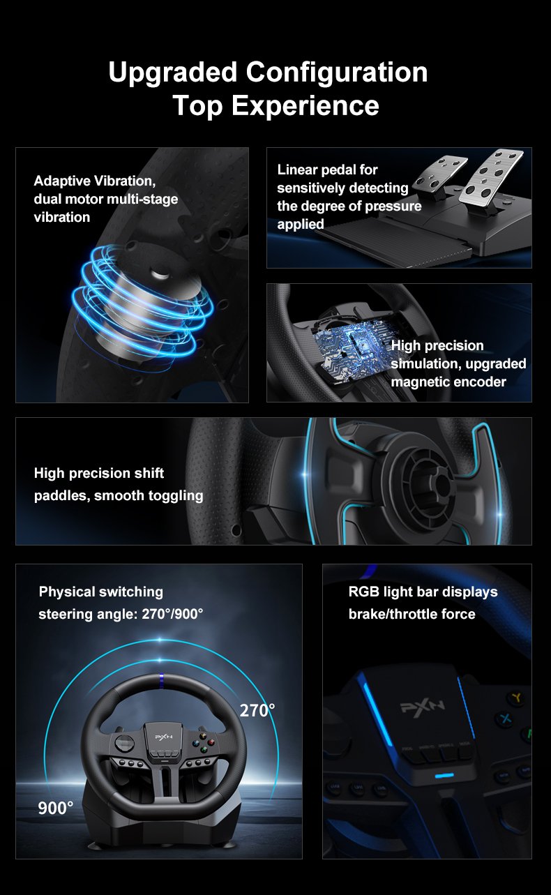 ハンコン　PXN-V900 Amazon.com: PXN PC Racing Wheel, V900 GEN2 Universal Usb Car